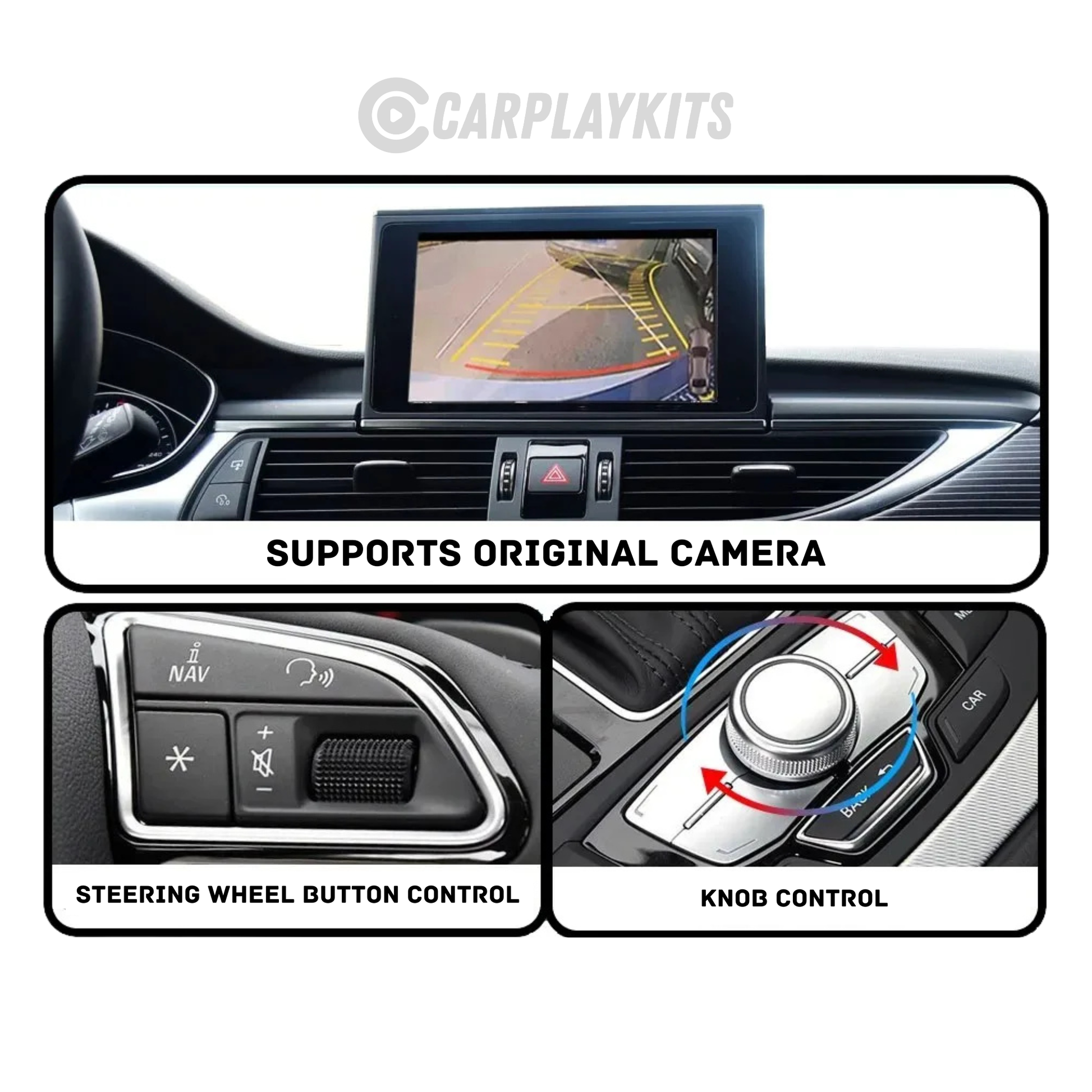 audi A7 CarPlay kit – retains original MMI controls and steering wheel functionality