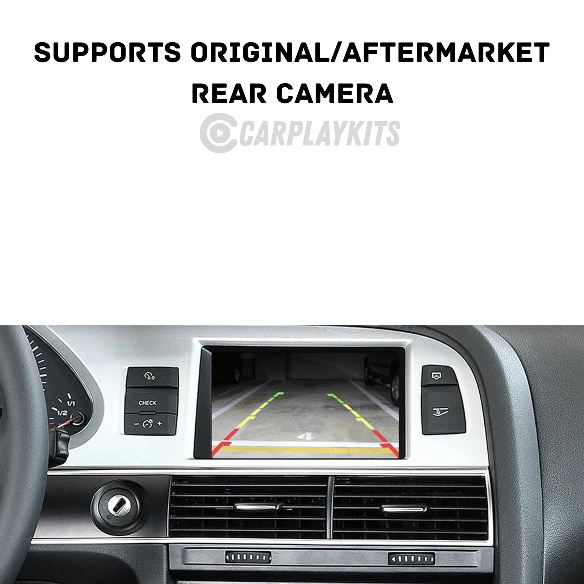 the carplay kit for audi q7 2010-2015 also supports the rear camera both original and aftermarket