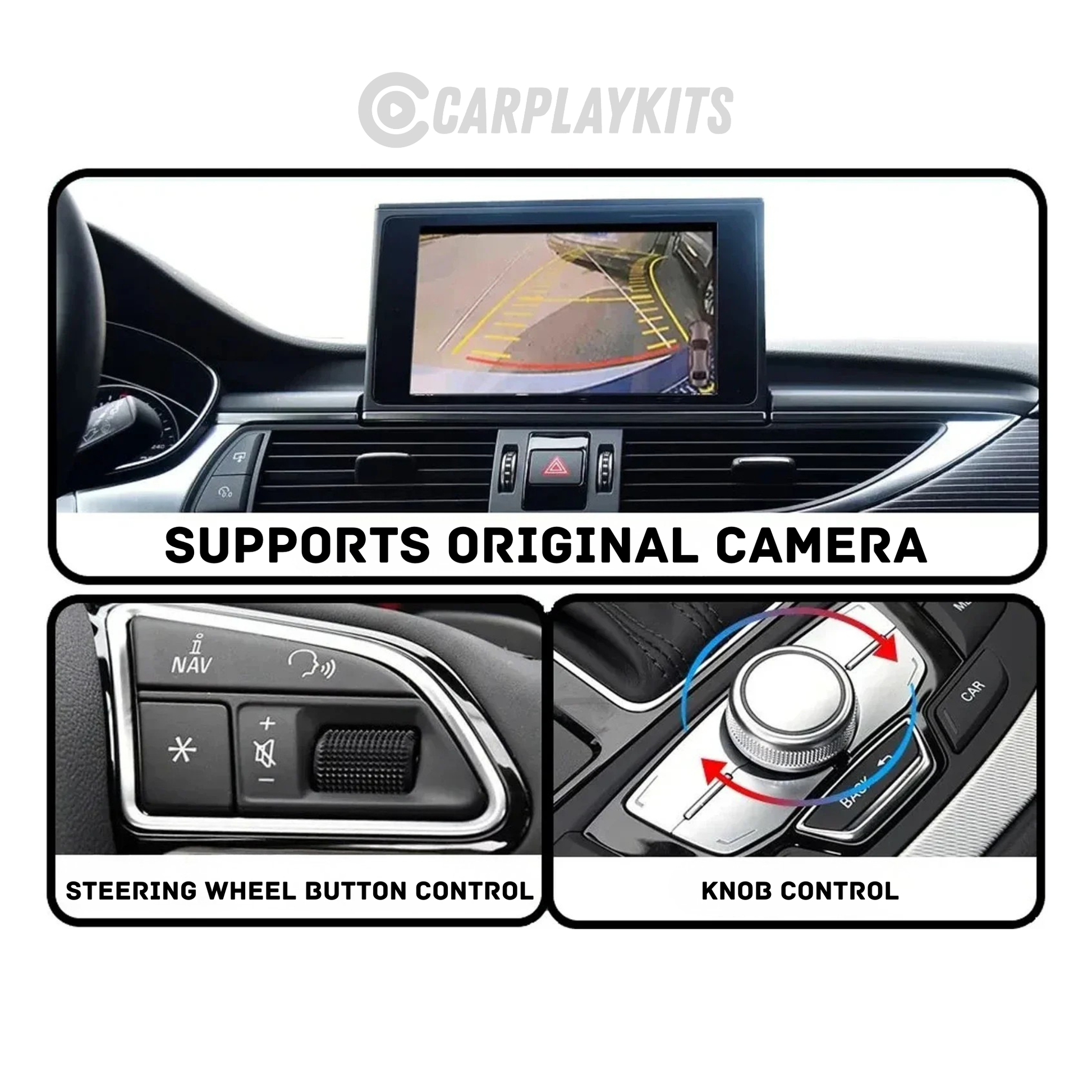 original steering wheel button support for the audi q3 carplay kit 2013-2018