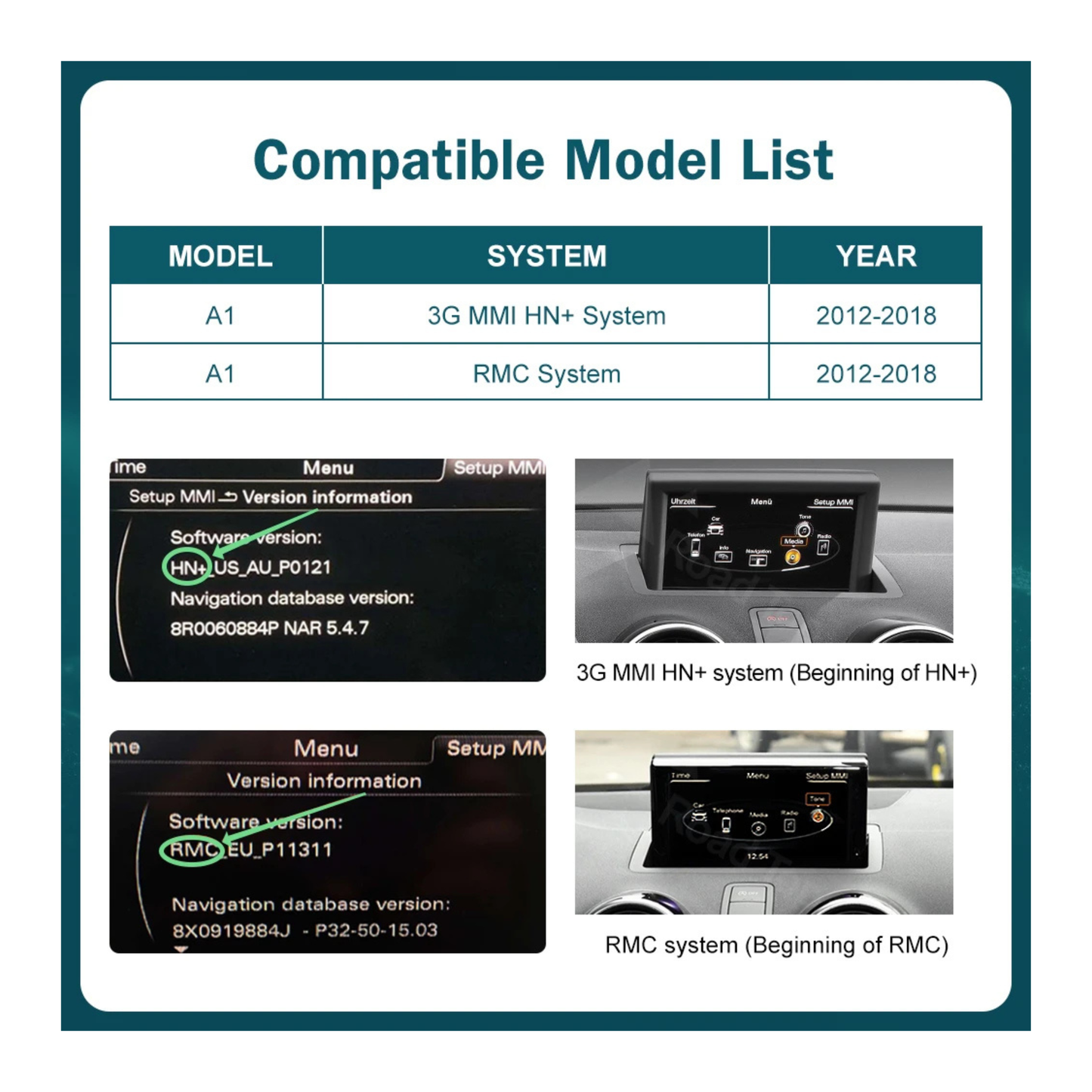 Carplay Audi A1 2012-2018